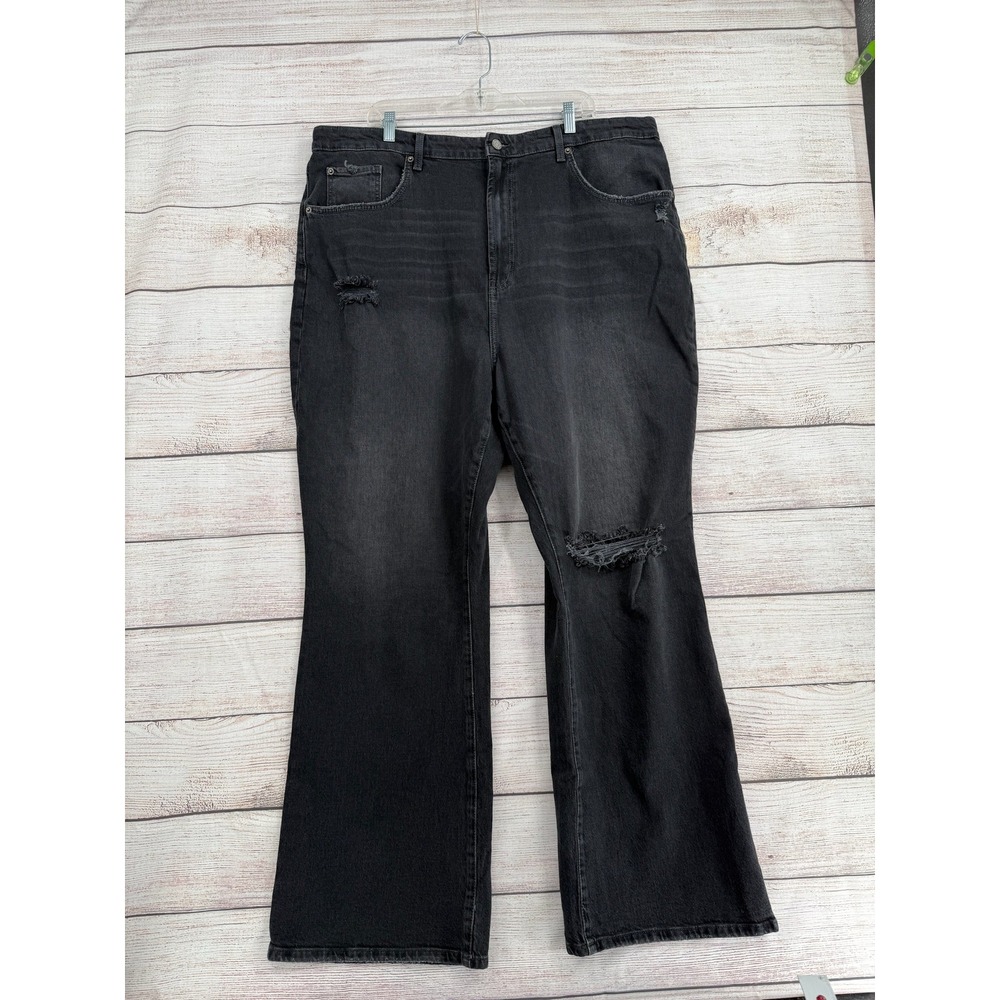 BDG Flare Jeans Women 39 Black Distressed Stretch High Rise 08311238
